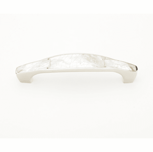 Schaub 992-4-MOP-PN Mother of Pearl,Polished Nickel Pull with White Mother of Pearl Inlay,4" cc