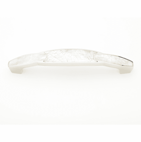 Schaub 992-6-MOP-PN Mother of Pearl,Polished Nickel Pull with White Mother of Pearl Inlay,6" cc