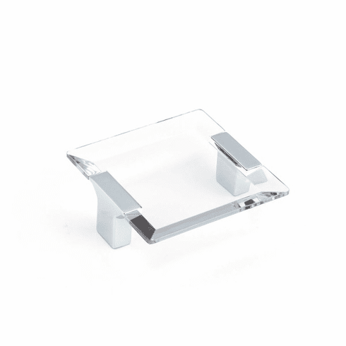 Schaub 315-26-CL Positano, Square Pull, Polished Chrome, Clear, 2-1/2" cc