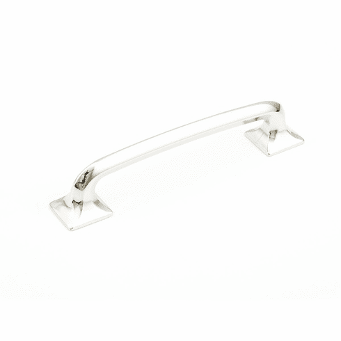 Schaub 216-PN Northport, Pull with square bases, Polished Nickel  5" cc