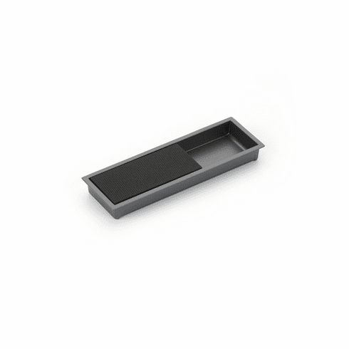 Schaub 1210-GM-MB MODO, Rectangular Mixed Recessed Pull, Gun Metal/Matte Black, 6-1/4" x 2" Overall