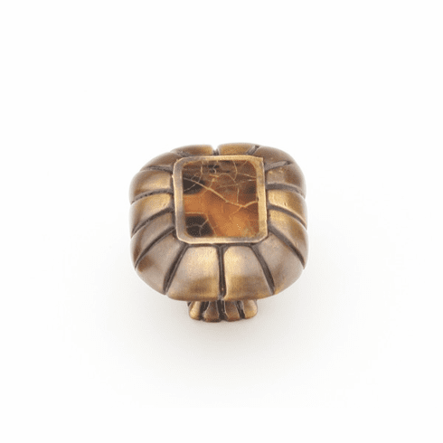 Schaub 851-PEN-ED Tiger Penshell,Rectangle Knob,1-1/2" x 1-1/4",Penshell inlaid on Solid Brass,Estate Dover Finish