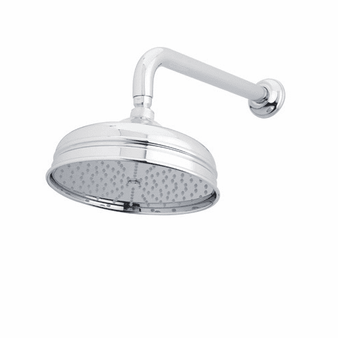 ROHL 1037/8TCB Rohl 8^ Diameter Bordano Shower Rose Showerhead With Easy Clean Anti-Cal Spray Pattern Swivel And Flow Restrictor In Tuscan Brass