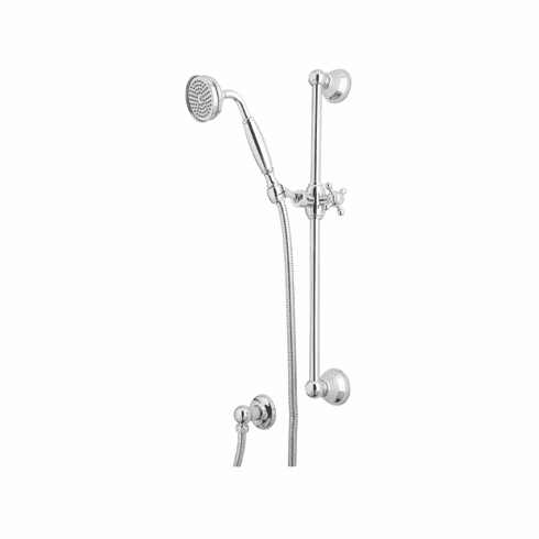 ROHL 1301ETCB Rohl Shower Merchandise Pak Country Handshower Set In Tuscan Brass With 1201 Rail 1101/8E Metal Handshower 16295 Hose And 1295 Wall Outlet