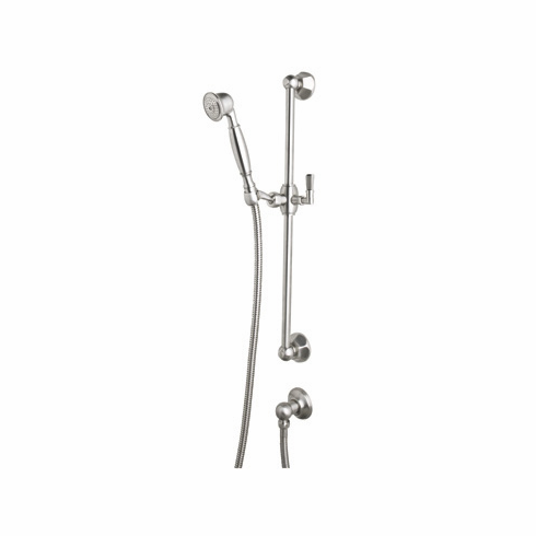 ROHL 1330APC Rohl Palladian Shower Merchandise Pak Country Handshower Set In Polished Chrome With 1230 Rail 1105/8 Metal Handshower 16295 Hose And 1295 Wall Outlet