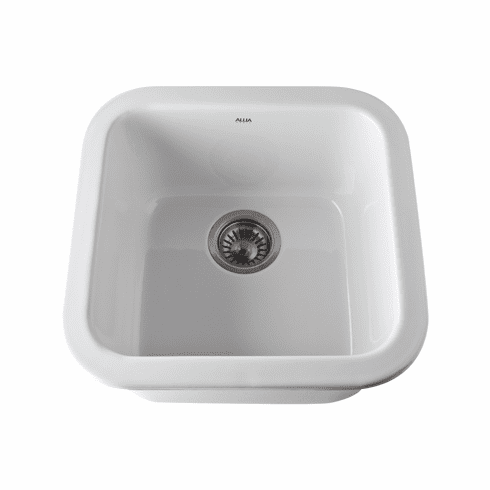 ROHL 5927-00 Allia Single Bowl Bar/Food Prep Or Kitchen Sink In White 17 7/8^W X 17 1/2^D X 9^H Fireclay