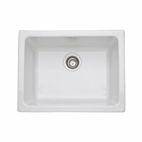ROHL 6347-63 Allia Single Bowl Undermount Fireclay Kitchen Or Laundry Sink In Matte Black 23 15/16^ X 18 1/2^ X 10 13/16^ With 10^ Internal Bowl Depth And Single