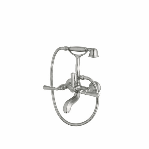 ROHL A1901LMPN Rohl Palladian Exposed Wall Mounted Tub Shower Mixer In Polished Nickel With Handshower And Palladian Metal Levers