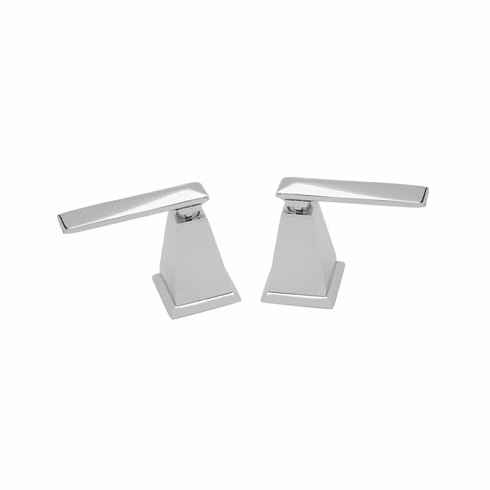 ROHL A7022LVSTN Rohl Vincent Bath Pair Of 3/4^ Hot And Cold Sidevalves Only In Satin Nickel With Vincent Metal Levers For Deck Mounted Tub Fillers