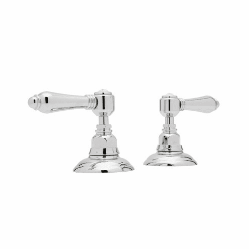 ROHL A7422XCSTN Rohl Country Bath Pair Of 3/4^ Hot And Cold Sidevalves Only In Satin Nickel With Crystal Cross Handles For Deck Mounted Tub Fillers