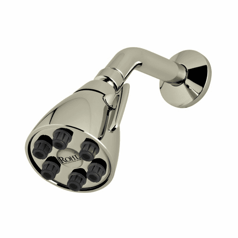 ROHL BI00042PN Bossini 2 1/2^ Diameter Calliano Showerhead 6 Jet With Adjustable Spray 1/2^F Inlet Swivel Connection In Polished Nickel
