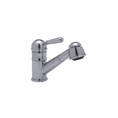 ROHL R77V3STN Rohl Single Metal Lever Country Kitchen Faucet In Satin Nickel With Double Check Valve And Pullout Hose