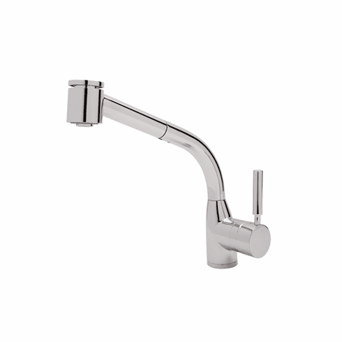 ROHL R7923STN Rohl Modern Lux Single Hole Side Metal Lever Kitchen Pullout Faucet In Satin Nickel With Handspray And Hose