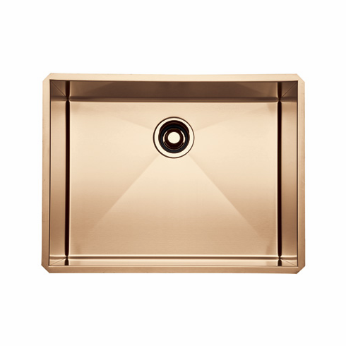 ROHL RSS2418SB Rohl Italian Stainless Steel Single Bowl Kitchen Sink 24^ X 18^ X 10^ Internal Dimensions With 16 Gauge Stainless Steel And Tangent Edge In Brushed Stainless