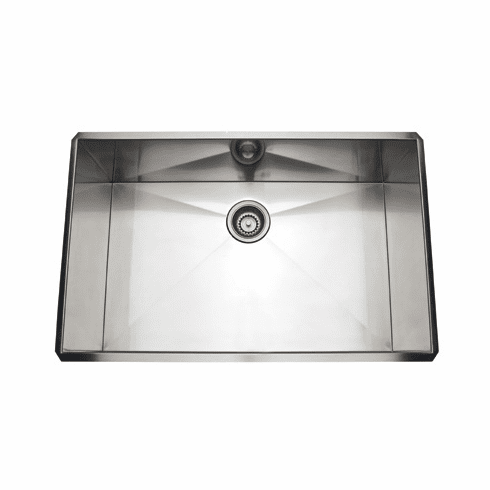 ROHL RSS3018SB Rohl Italian Stainless Steel Single Bowl Kitchen Sink 30^ X 18^ X 10^ Internal Dimensions With 16 Gauge Stainless Steel And Tangent Edge In Brushed Stainless