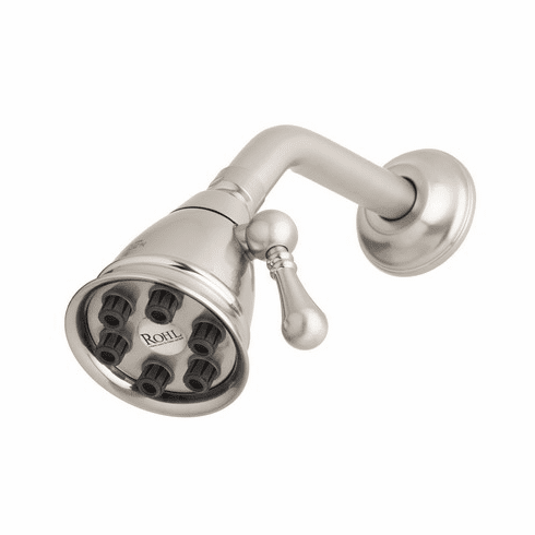 ROHL WI0122PN Rohl 2 7/8^ Diameter Mantova Country Bath Style Showerhead 6 Jet With Adjustable Spray 1/2^F Inlet Swivel Connection In Polished Nickel