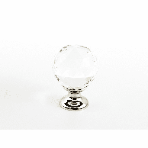 Schaub 70-CS-PN Stargaze, Knob, Round Crystal, Polished Nickel, 1-1/8" dia