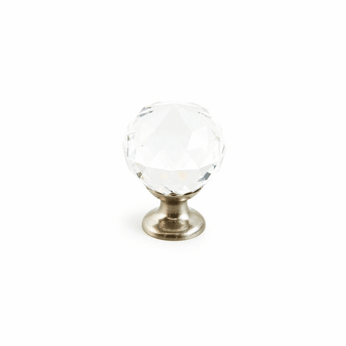 Schaub 70-CS-15 Stargaze, Knob, Round Crystal, Satin Nickel, 1-1/8" dia