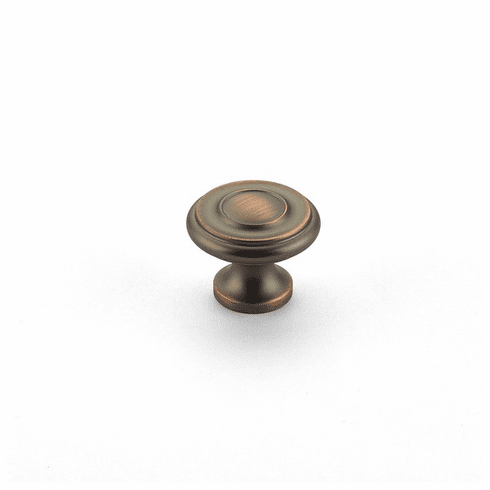 Schaub 703-AUB Traditional / Colonial, Stepped Round Knob, Aurora Bronze, 1-1/4" dia