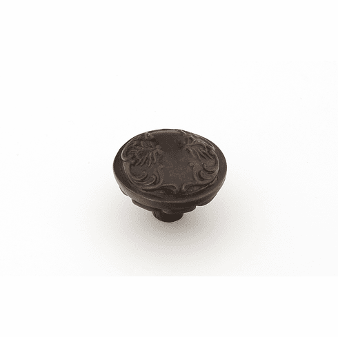 Schaub 994-DG Cantata, Round Knob, Scrolled designs with Petals on  base in Dark Glazed Finish