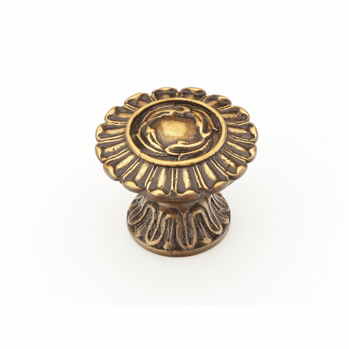 Schaub 936-DIA Solid Brass Knob in Dark Italian Antique, 1-1/4" dia