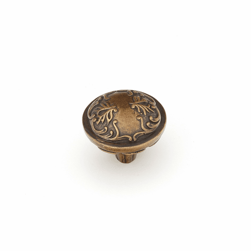 Schaub 994-DIA Cantata, Round Knob, Scrolled designs with Petals on  base in Dark Italian Antique Finish