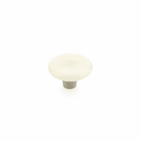Schaub 31-IVS Ice, Knob, Glass, Round, Ivory Silk, 1-1/2" dia..