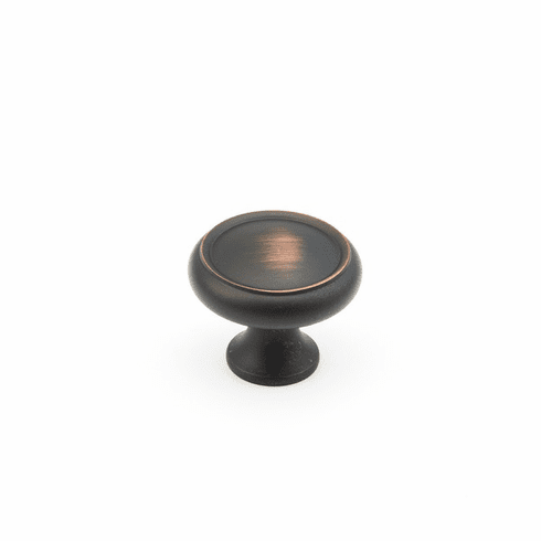 Schaub 711-MIBZ Traditional, Rimmed Round Knob, Michelangelo Bronze, 1-1/4" dia