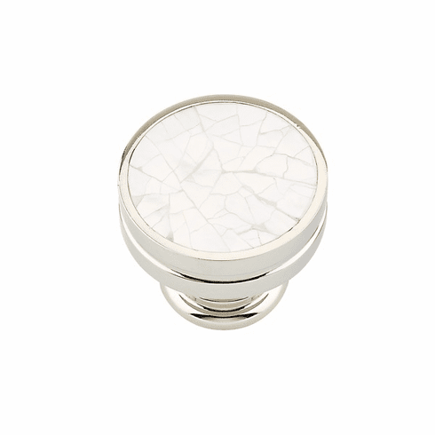 Schaub 990-MOP-PN Mother of Pearl,Polished Nickel Round Knob with Mother of Pearl Inlay