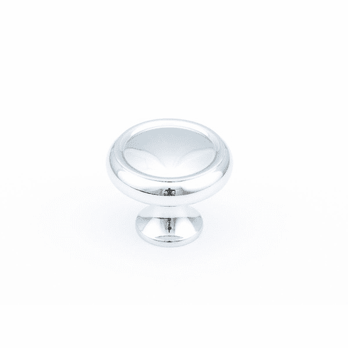 Schaub 711-26 Traditional / Country, Rimmed Round Knob, Polished Chrome, 1-1/4" dia