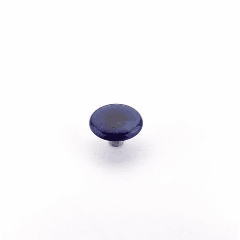 Schaub 31-SPS Ice, Knob, Glass, Round, Sapphire Silk, 1-1/2" dia..