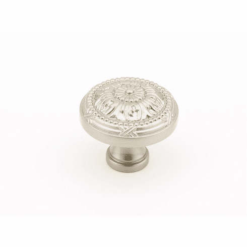 Schaub 752-15 Versailles, Knob, Satin Nickel, 1-1/2" dia