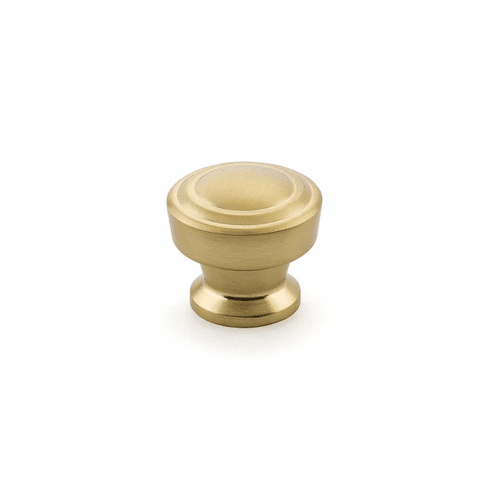 Schaub 533-SSB Menlo Park, Stepped Round Knob, Signature Satin Brass, 1-1/4"
