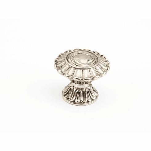 Schaub 937-WB Solid Brass Knob in Polished White Brass, 1-1/2" dia