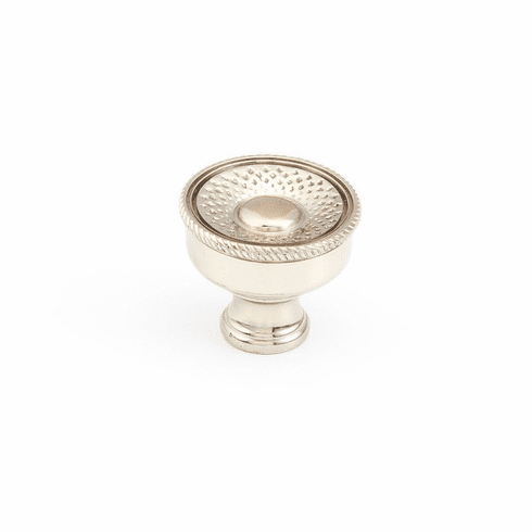 Schaub 927-WB Solid Brass Knob in Polished White Brass, 1-1/4" dia