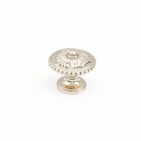 Schaub 930-WB Solid Brass Knob in Polished White Brass, 1-1/4" dia