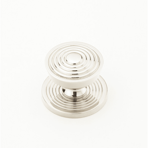 Schaub 967M-PN Solid Brass Knob w/backplate in Polished Nickel, 1" dia
