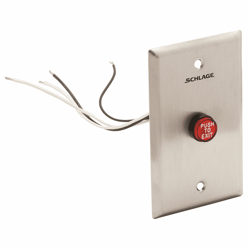 SCHLAGE 701RD-EX-ILL Pushbutton Illiminated Push To Exit