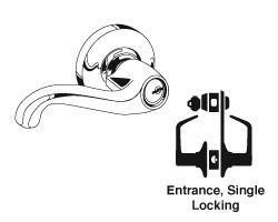 SCHLAGE COMMERCIAL S210PD-FLA-605-LH S210 Flair Entrance Single Locking - Lh S210PDFLA605LH S210PD FLA 605 LH