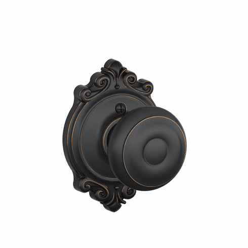 SCHLAGE RESIDENTIAL F170-GEO-716-BRK F170 Georgian Dummy Knob Lock With Brookshire Trim F170GEO716BRK F170 GEO 716 BRK