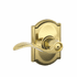 Schlage F40 Accent Privacy Bed/Bath Door Lever - Bright Brass, Easy Install, Reversible For Right Or Left Hand Doors