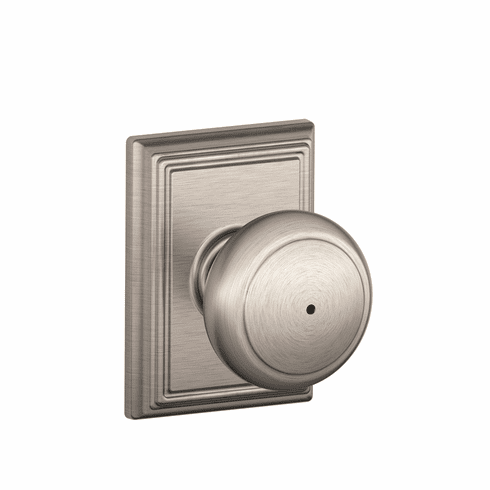 SCHLAGE RESIDENTIAL F40-AND-619-ADD F40 Andover Privacy Knob Lock With Addison Trim F40AND619ADD F40 AND 619 ADD