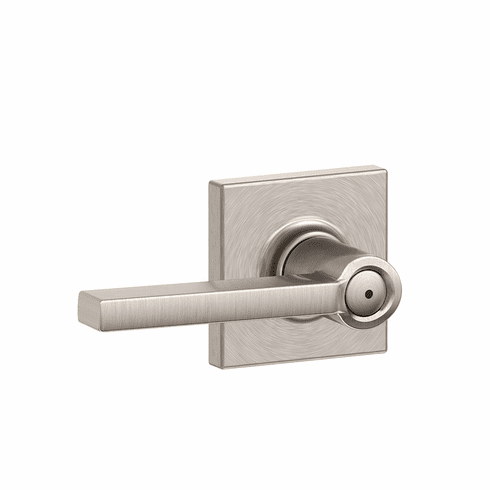 SCHLAGE RESIDENTIAL F40-LAT-619-COL F40 Latitude Privacy Lever Lock With Collins Trim F40LAT619COL F40 LAT 619 COL