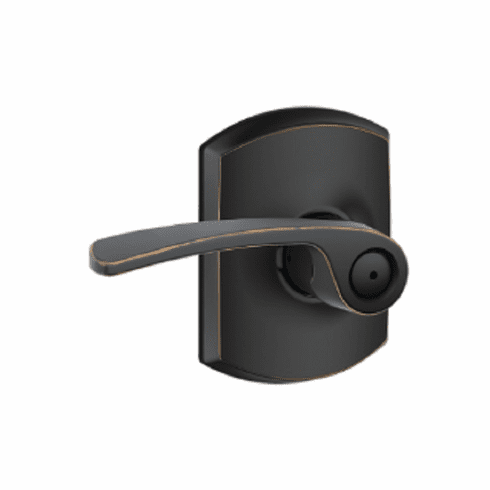 SCHLAGE RESIDENTIAL F40-MER-716-GRW F40 Merano Privacy Lever Lock With Greenwich Trim F40MER716GRW F40 MER 716 GRW