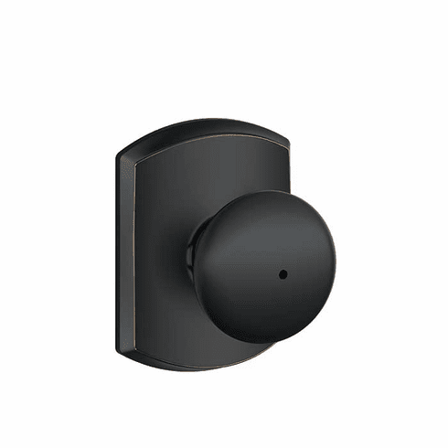 SCHLAGE RESIDENTIAL F40-PLY-716-GRW F40 Plymouth Privacy Knob Lock With Greenwich Trim F40PLY716GRW F40 PLY 716 GRW