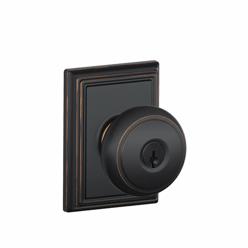 SCHLAGE RESIDENTIAL F51A-AND-716-ADD F51A Andover Keyed Entry Knob Lock With Addison Trim F51AAND716ADD F51A AND 716 ADD