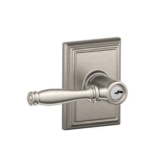 SCHLAGE RESIDENTIAL F51A-BIR-619-ADD F51A Birmingham Keyed Entry Lever Lock With Addison Trim F51ABIR619ADD F51A BIR 619 ADD