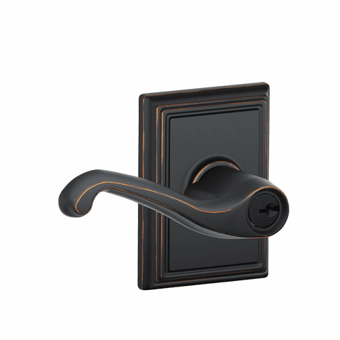 SCHLAGE RESIDENTIAL F51A-FLA-716-ADD F51A Flair Keyed Entry Lever Lock With Addison Trim F51AFLA716ADD F51A FLA 716 ADD
