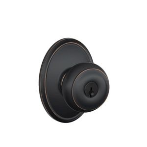 SCHLAGE RESIDENTIAL F51A-GEO-716-WKF F51A Georgian Keyed Entry Knob Lock With Wakefield Trim F51AGEO716WKF F51A GEO 716 WKF