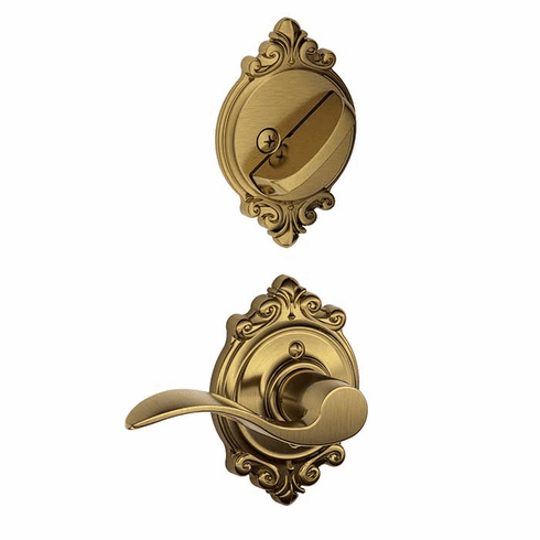 SCHLAGE RESIDENTIAL F59-ACC-609-BRK-RH F59 Accent Inside Trim Handleset/Entrance Lever Lock With Brookshire Trim F59ACC609BRKRH F59 ACC 609 BRK RH